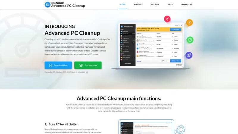 Homepage of Advanced PC Cleanup