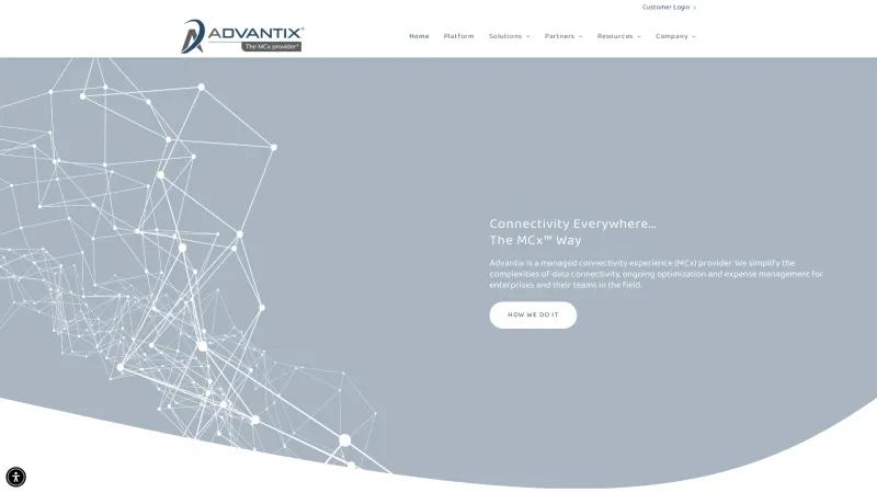 Homepage of Advantix