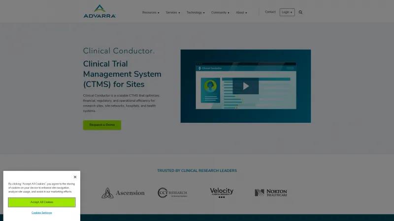 Homepage of Clinical Conductor CTMS