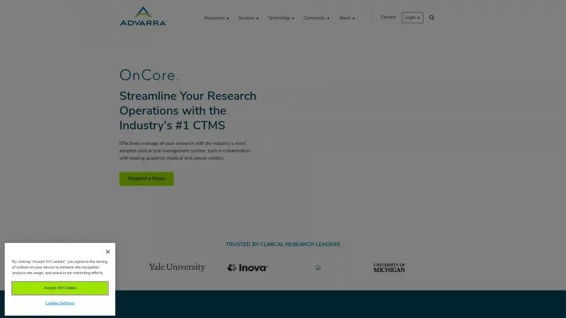 Homepage of OnCore