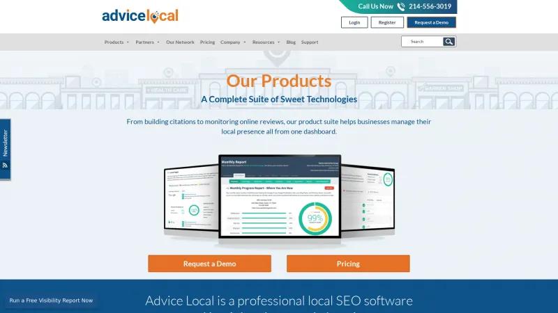 Homepage of Advice Local