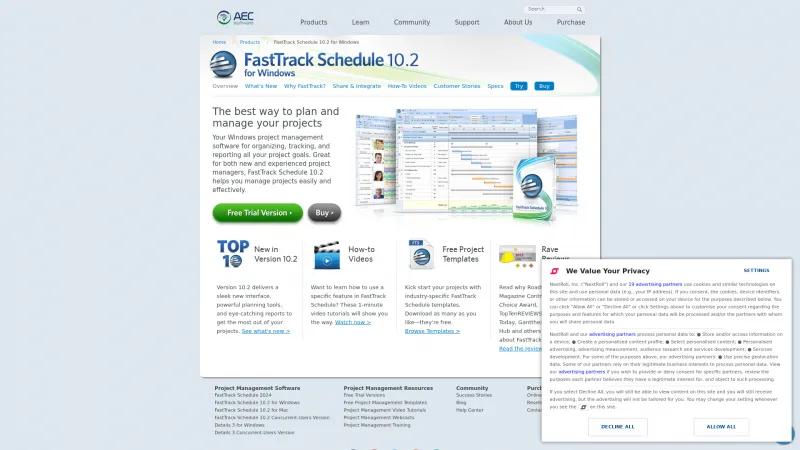 Homepage of FastTrack Schedule