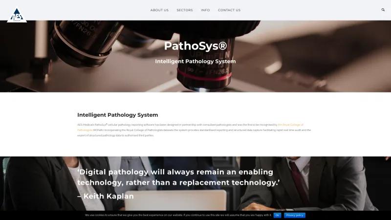 Homepage of PathoSys