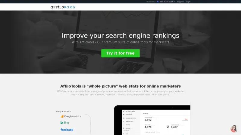 Homepage of AffiloTools