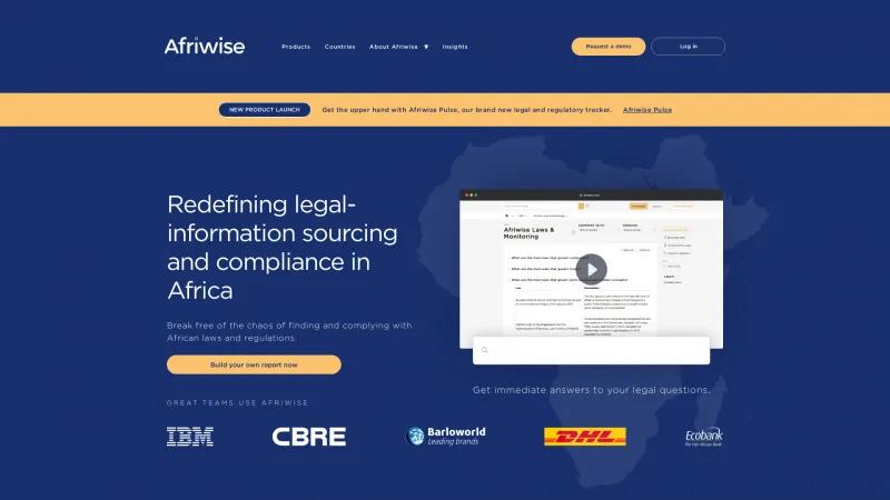 Homepage of Afriwise