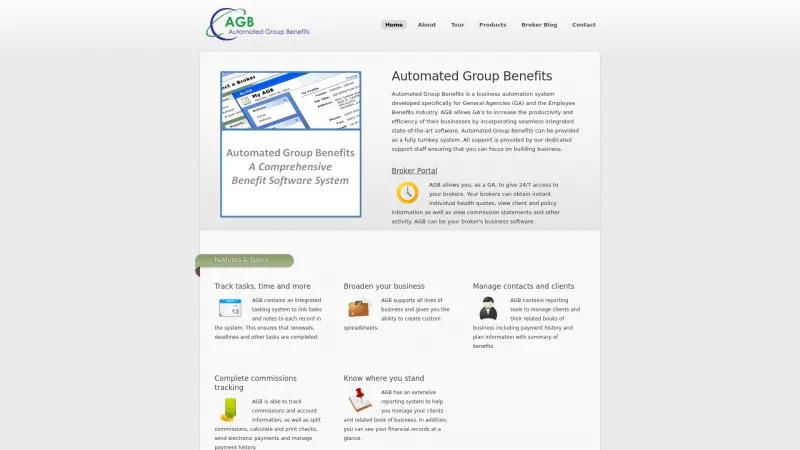 Homepage of Automated Group Benefits