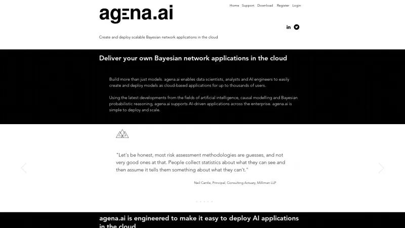 Homepage of AgenaRisk