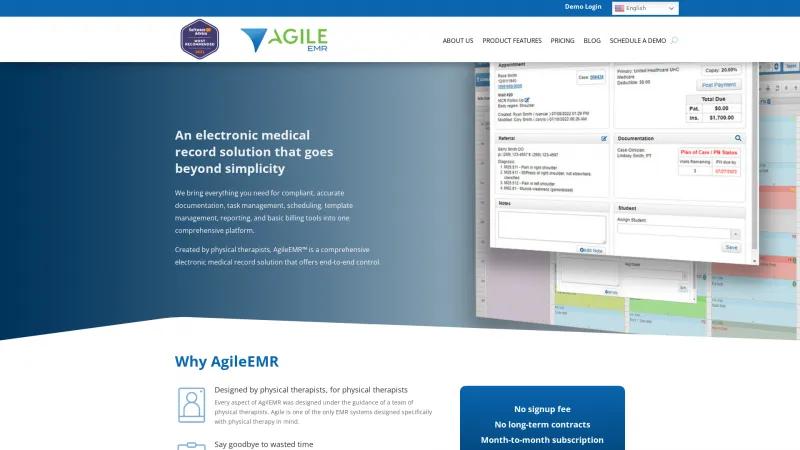 Homepage of AgileEMR