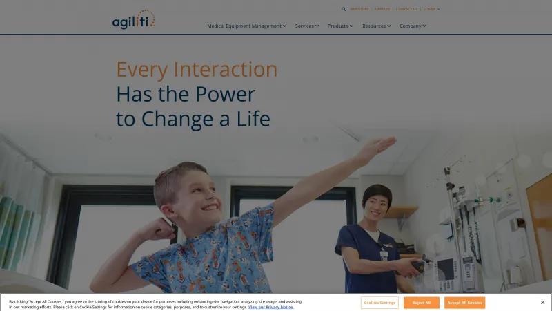 Homepage of Agiliti