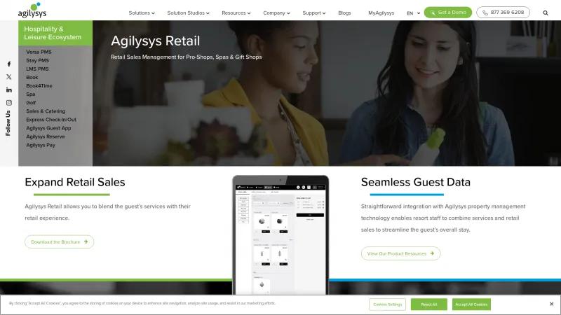 Homepage of Agilysys Retail