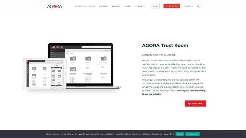 Homepage of AGORA Trust Room