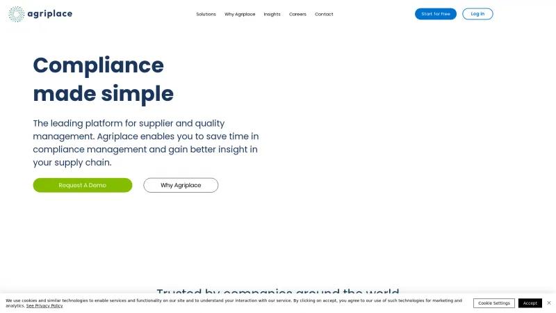 Homepage of AgriPlace Chain