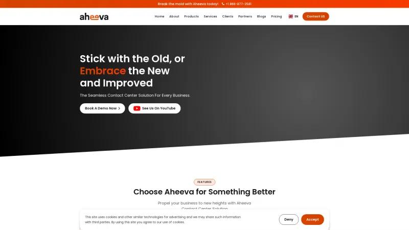 Homepage of Aheeva