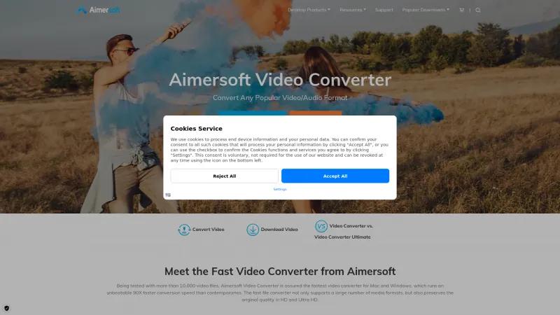 Homepage of Aimersot Video Converter