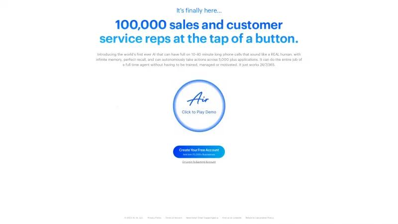 Homepage of Air