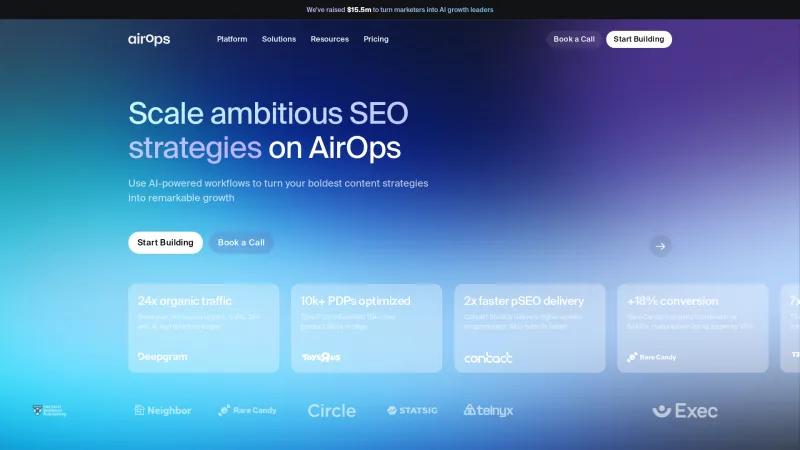 Homepage of AirOps AI Data Sidekick