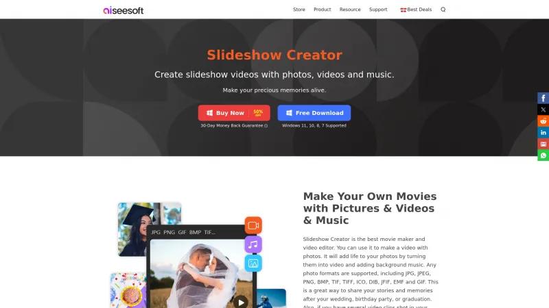 Homepage of Aiseesoft Slideshow Creator