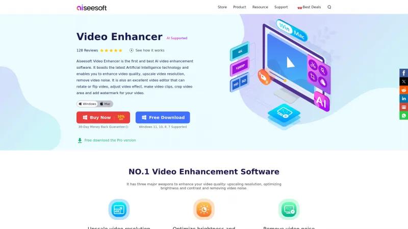 Homepage of Aiseesoft Video Enhancer