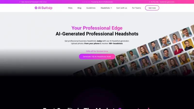 Homepage of AI SuitUp