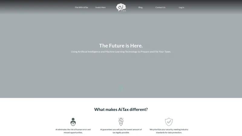 Homepage of AiTax