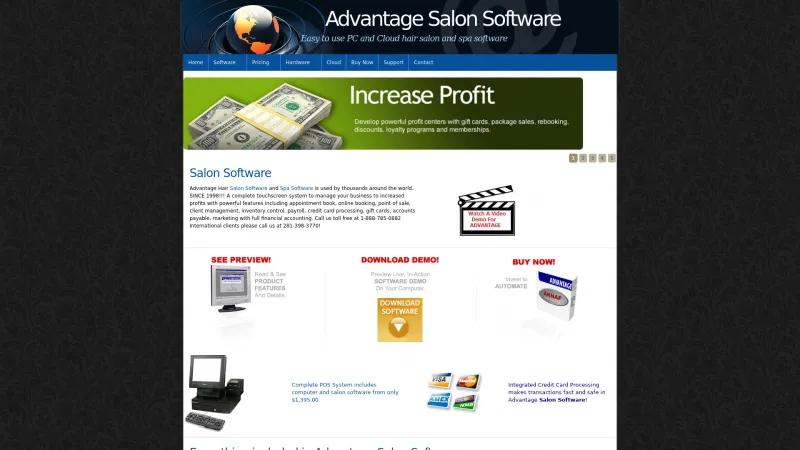 Homepage of Advantage Salon and Spa