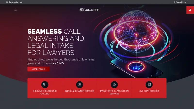 Homepage of Alert Communications