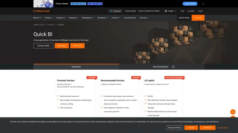 Homepage of Quick BI