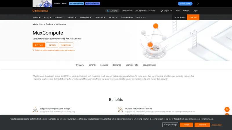 Homepage of MaxCompute