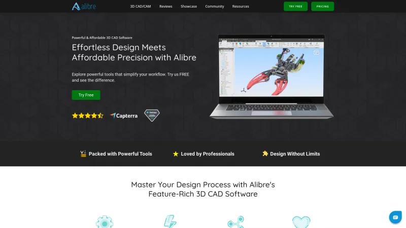 Homepage of Alibre Design