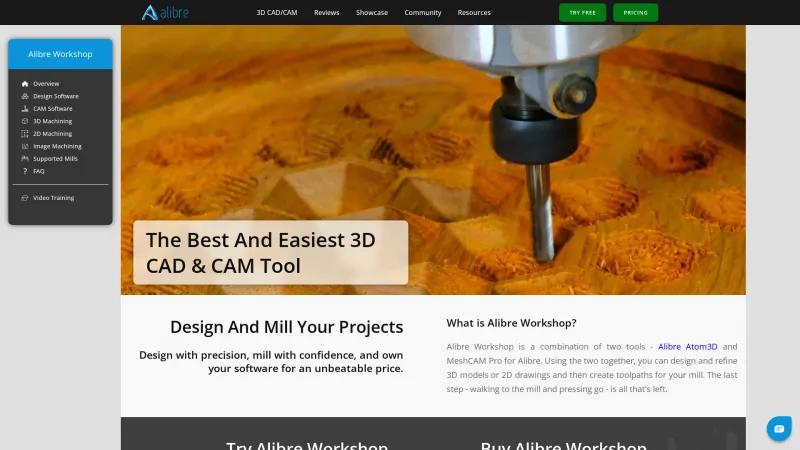 Homepage of Alibre Workshop