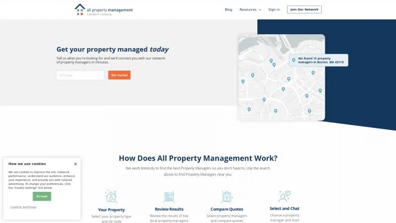 Homepage of All Property Management