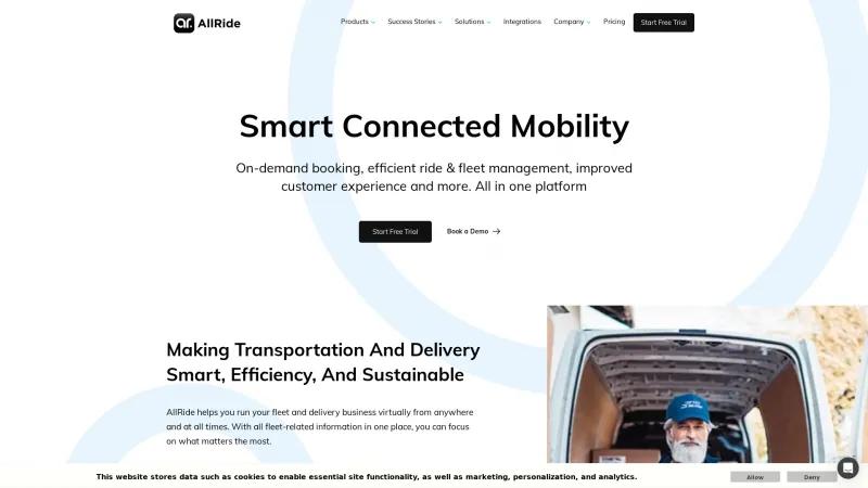 Homepage of AllRide