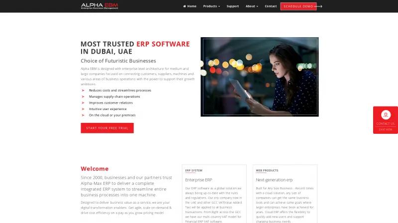 Homepage of AlphaMax ERP