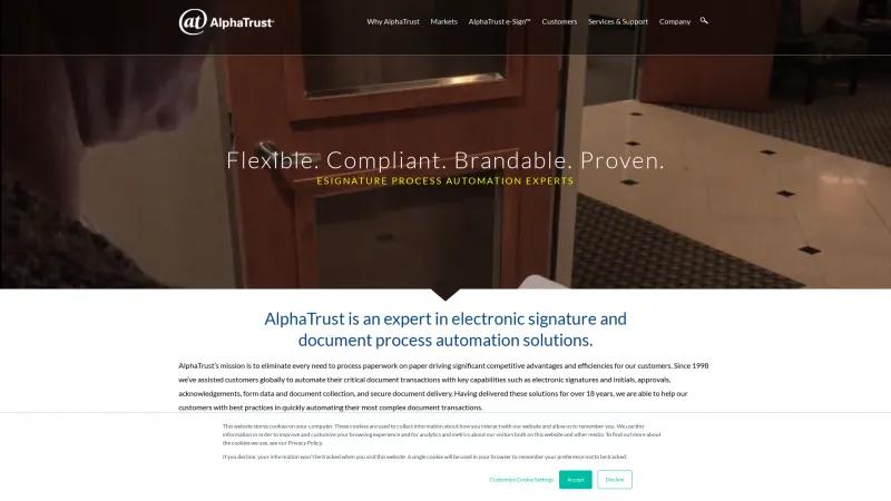 Homepage of AlphaTrust e-Sign