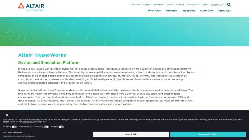 Homepage of HyperWorks