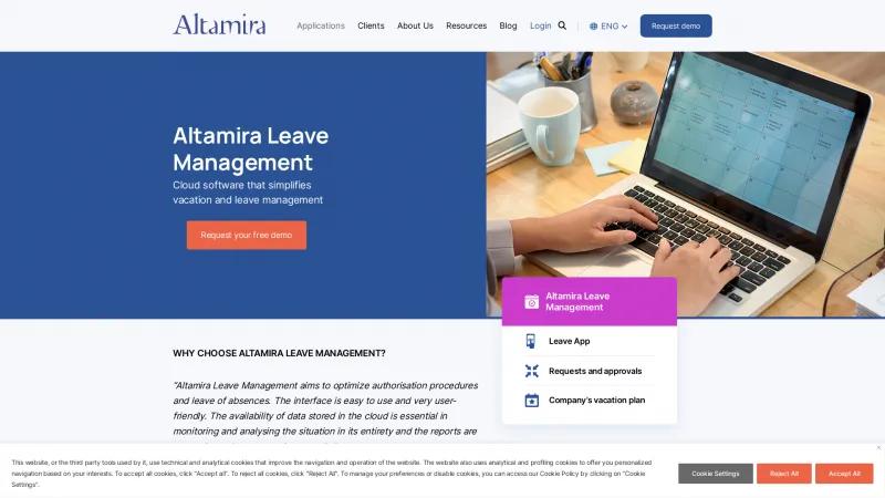 Homepage of Altamira Leave Management