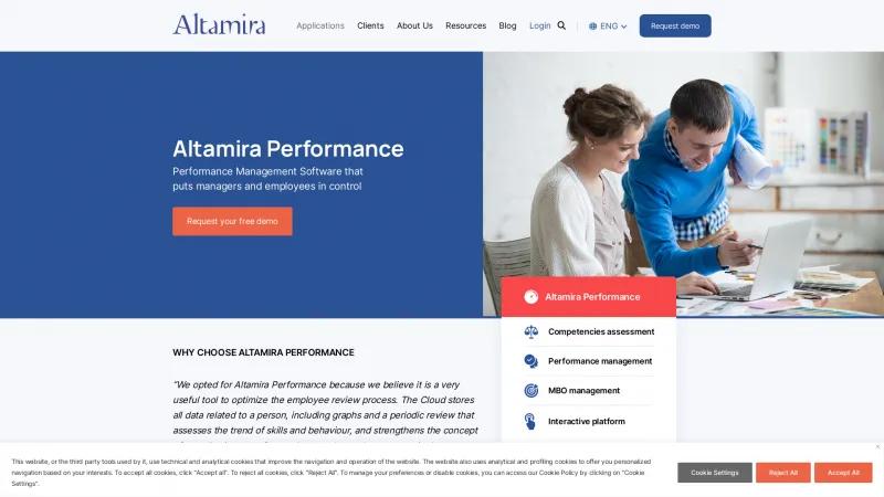 Homepage of Altamira Performance