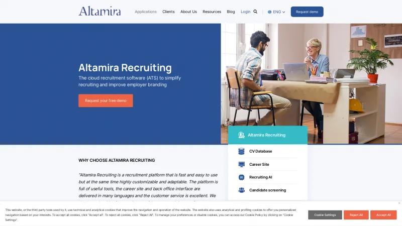 Homepage of Altamira Recruiting