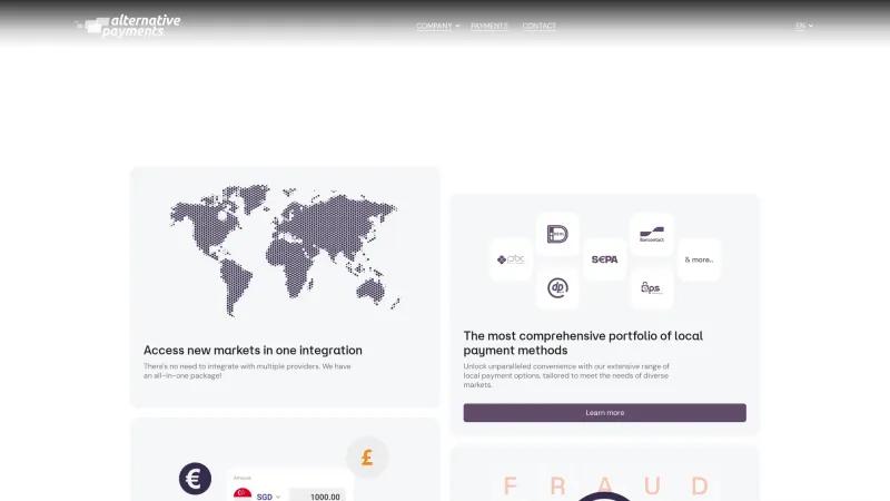 Homepage of Alternative Payments
