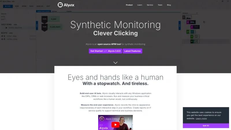 Homepage of Alyvix