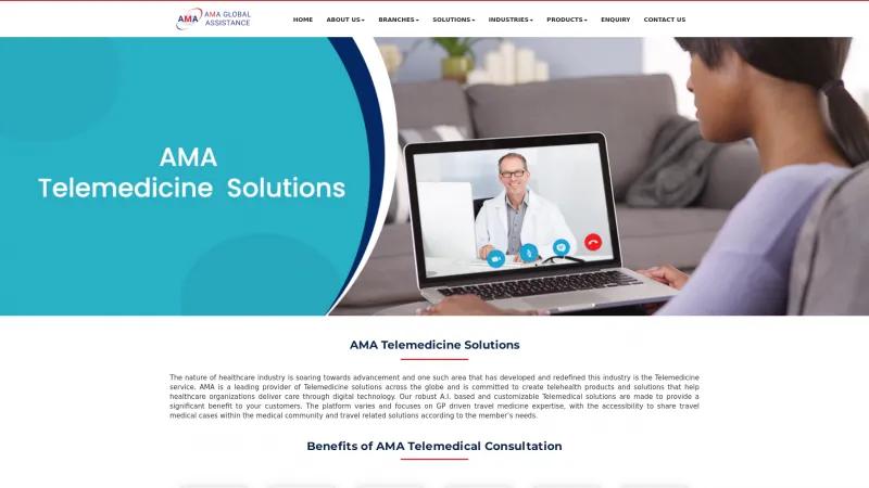 Homepage of AMA Telemedicine