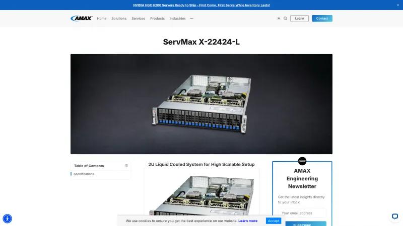 Homepage of AMAX ServMax