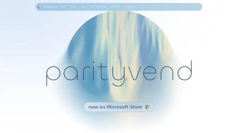 Homepage of ParityVend