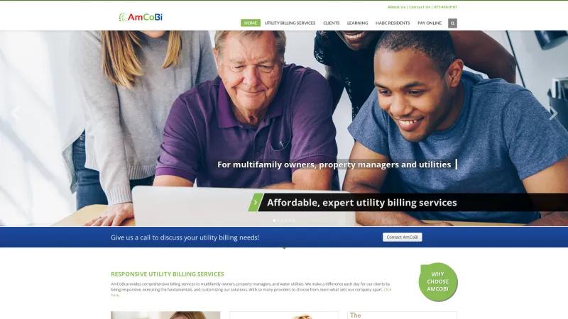 Homepage of AmCoBi Utility Billing System