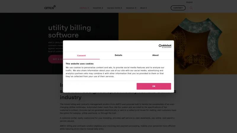 Homepage of AMCS Utility Billing