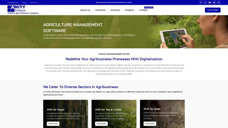 Homepage of Amity Software AMS