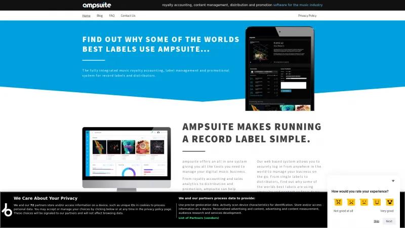 Homepage of AMPsuite