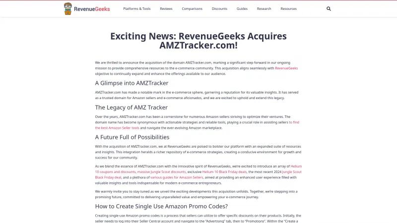 Homepage of AMZ Tracker