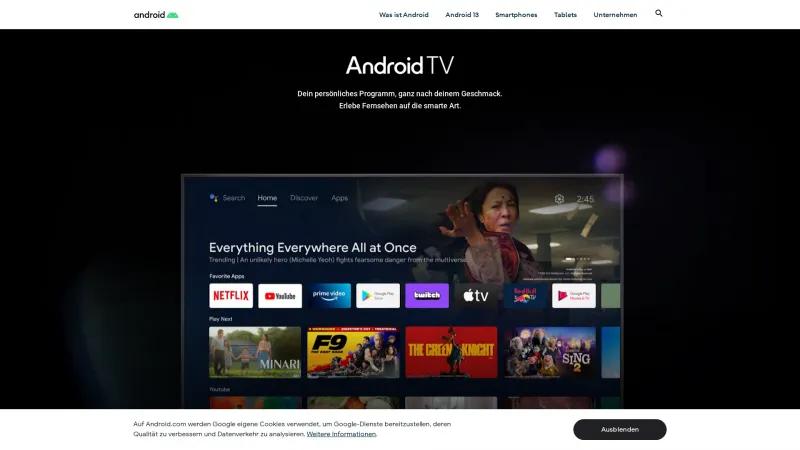 Homepage of Android TV