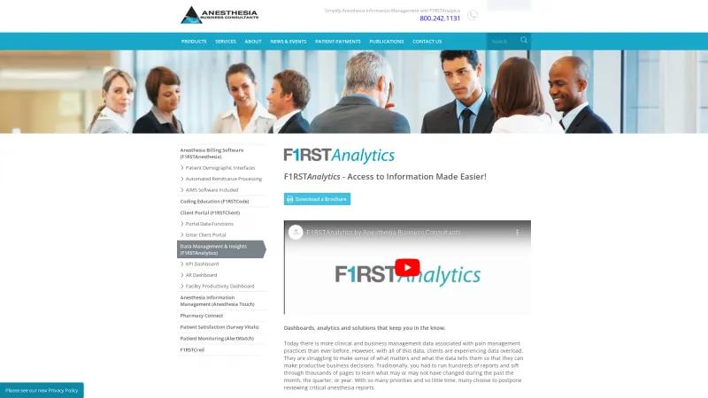 Homepage of F1RSTAnalytics